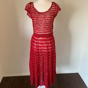 1950s Raspberry Ribbon Dress